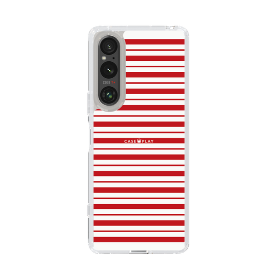 スリムプロテクションケース［ Small Border - Red ］