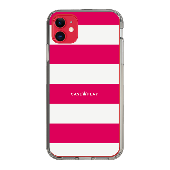 スリムプロテクションケース［ Big Border - Pink ］