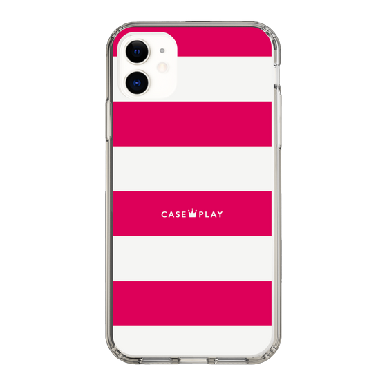 スリムプロテクションケース［ Big Border - Pink ］