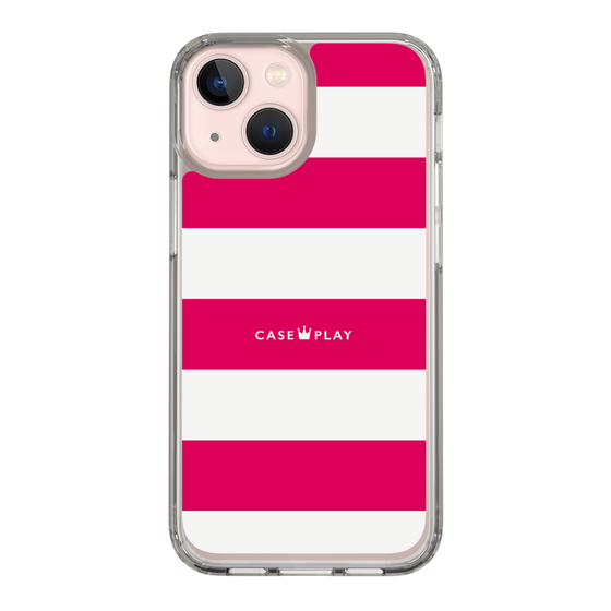 スリムプロテクションケース［ Big Border - Pink ］