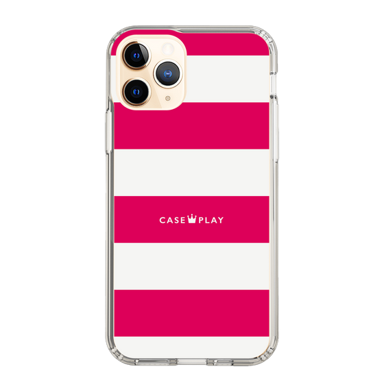 スリムプロテクションケース［ Big Border - Pink ］