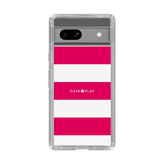 スリムプロテクションケース［ Big Border - Pink ］