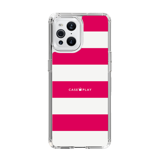 スリムプロテクションケース［ Big Border - Pink ］