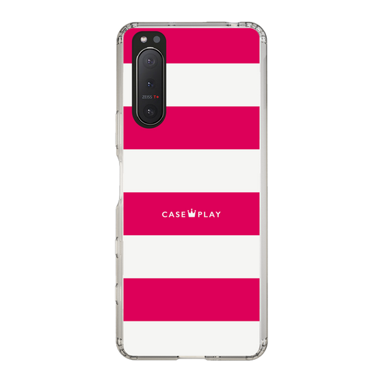 スリムプロテクションケース［ Big Border - Pink ］