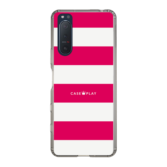 スリムプロテクションケース［ Big Border - Pink ］