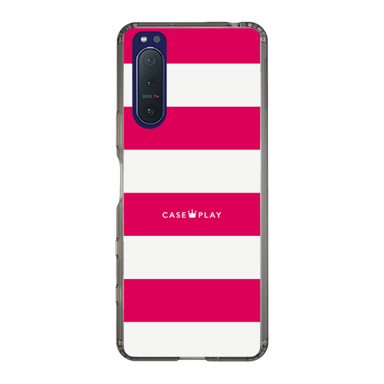 スリムプロテクションケース［ Big Border - Pink ］