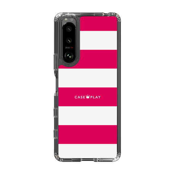 スリムプロテクションケース［ Big Border - Pink ］
