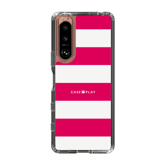 スリムプロテクションケース［ Big Border - Pink ］