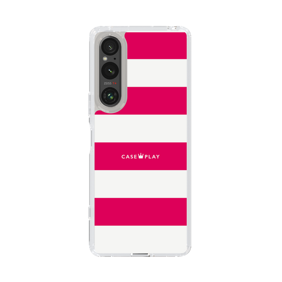 スリムプロテクションケース［ Big Border - Pink ］