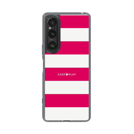 スリムプロテクションケース［ Big Border - Pink ］