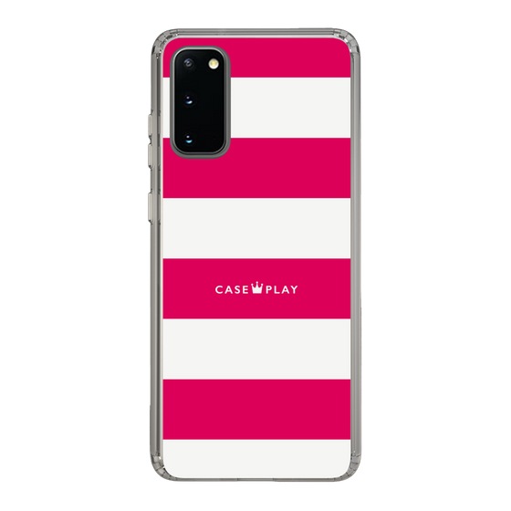 スリムプロテクションケース［ Big Border - Pink ］