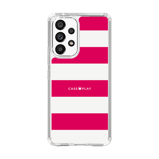 スリムプロテクションケース［ Big Border - Pink ］