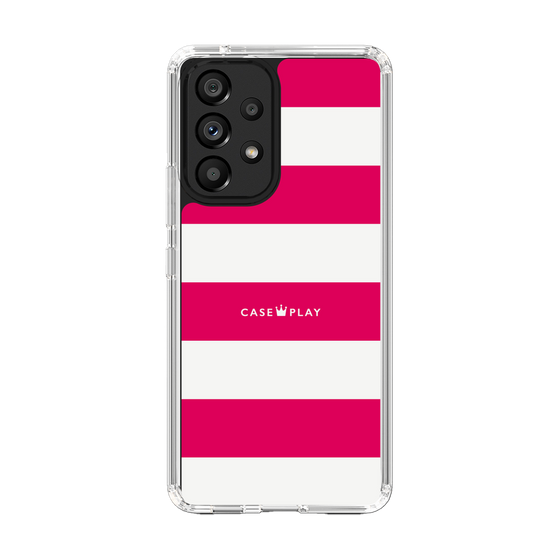 スリムプロテクションケース［ Big Border - Pink ］