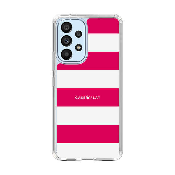 スリムプロテクションケース［ Big Border - Pink ］