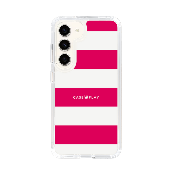 スリムプロテクションケース［ Big Border - Pink ］