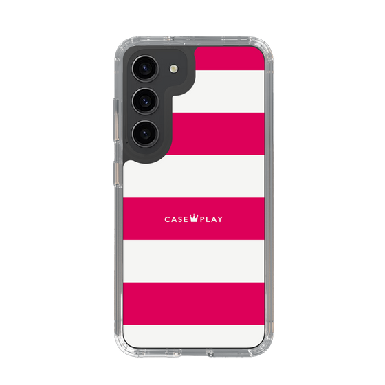 スリムプロテクションケース［ Big Border - Pink ］