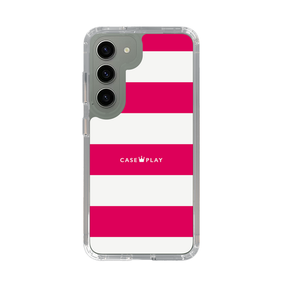 スリムプロテクションケース［ Big Border - Pink ］