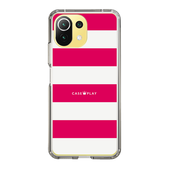 スリムプロテクションケース［ Big Border - Pink ］