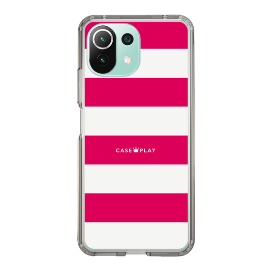 スリムプロテクションケース［ Big Border - Pink ］
