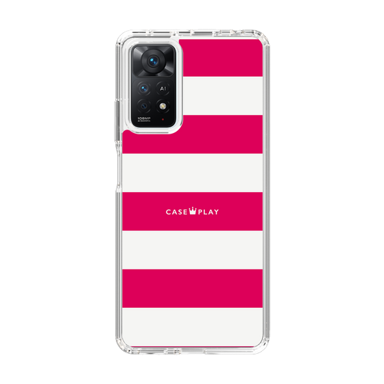 スリムプロテクションケース［ Big Border - Pink ］