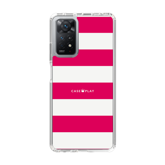 スリムプロテクションケース［ Big Border - Pink ］