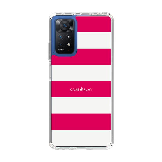 スリムプロテクションケース［ Big Border - Pink ］