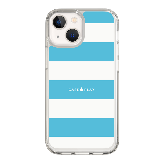 スリムプロテクションケース［ Big Border - Blue ］