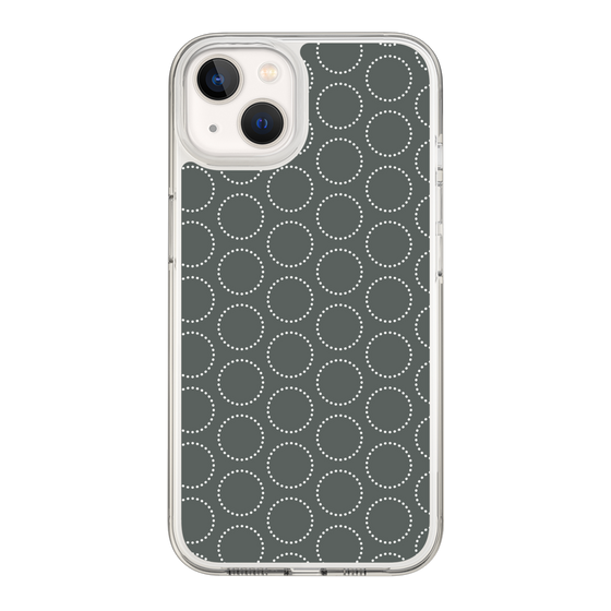スリムプロテクションケース［ Dot Circle - Gray ］