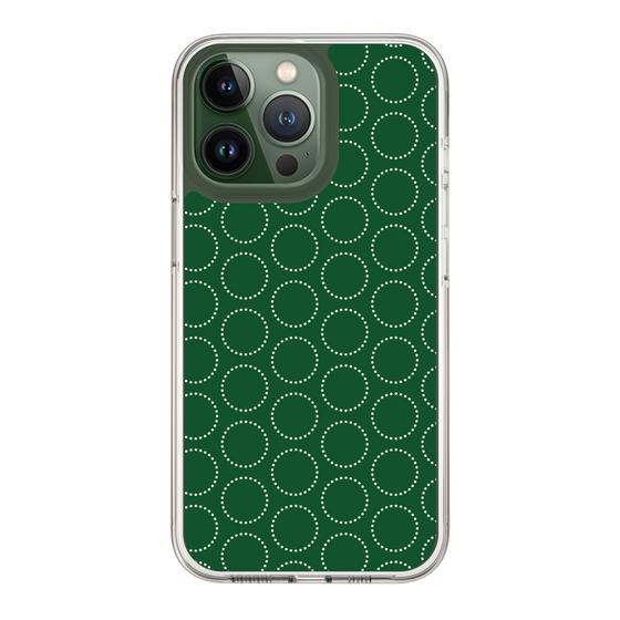 スリムプロテクションケース［ Dot Circle - Green ］