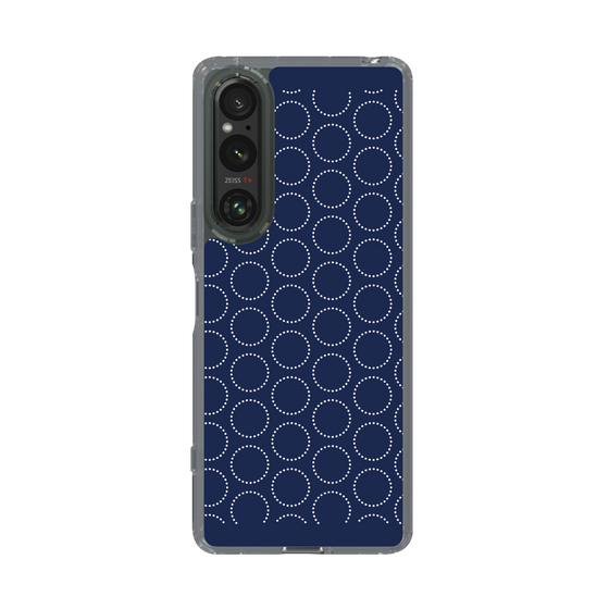 スリムプロテクションケース［ Dot Circle - Navy ］
