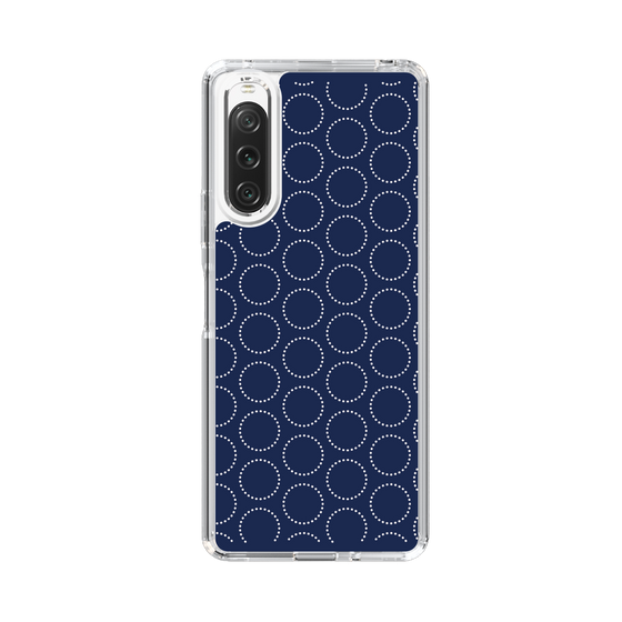スリムプロテクションケース［ Dot Circle - Navy ］