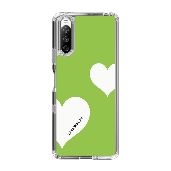 スリムプロテクションケース［ Two Hearts - Green ］