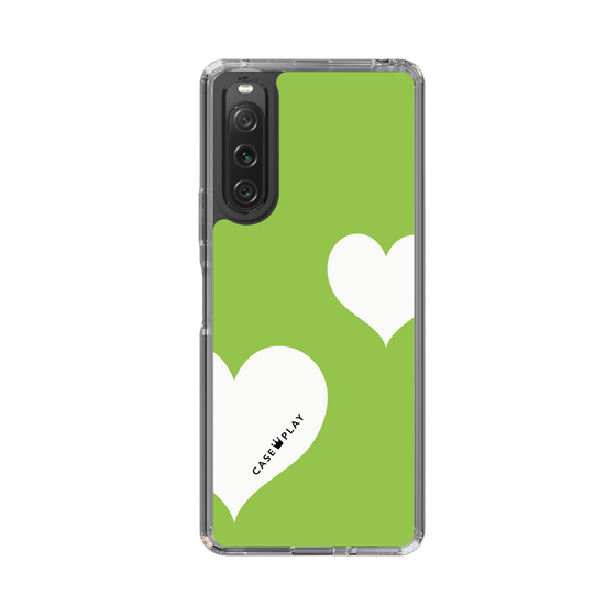 スリムプロテクションケース［ Two Hearts - Green ］