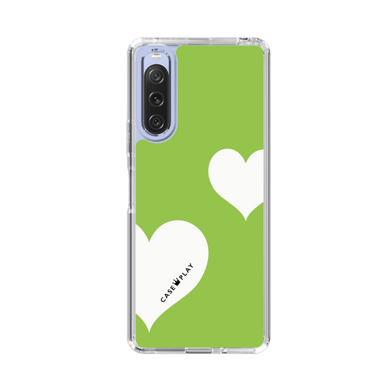 スリムプロテクションケース［ Two Hearts - Green ］