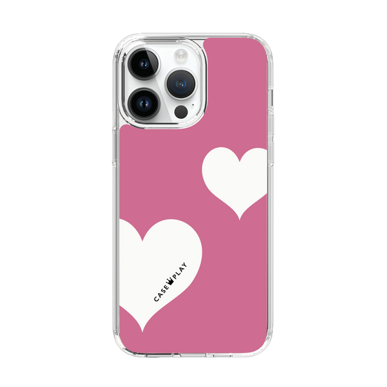 スリムプロテクションケース［ Two Hearts - Pink ］