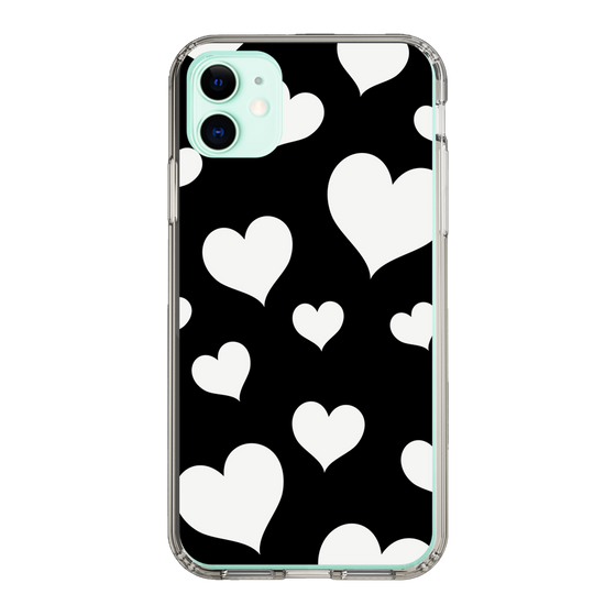 スリムプロテクションケース［ Dot Hearts - Black ］