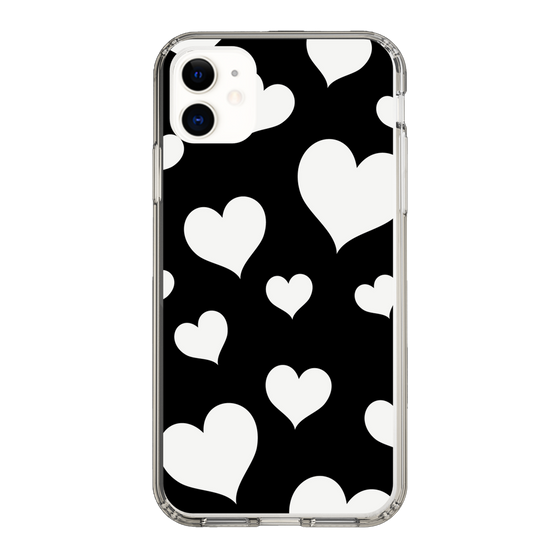 スリムプロテクションケース［ Dot Hearts - Black ］