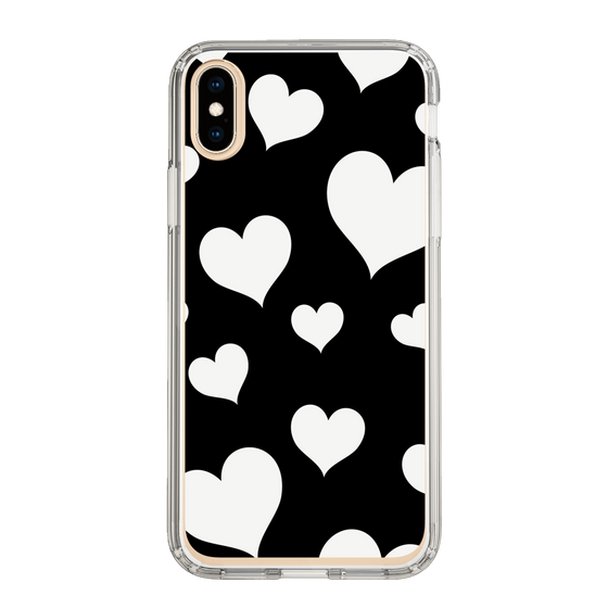 スリムプロテクションケース［ Dot Hearts - Black ］