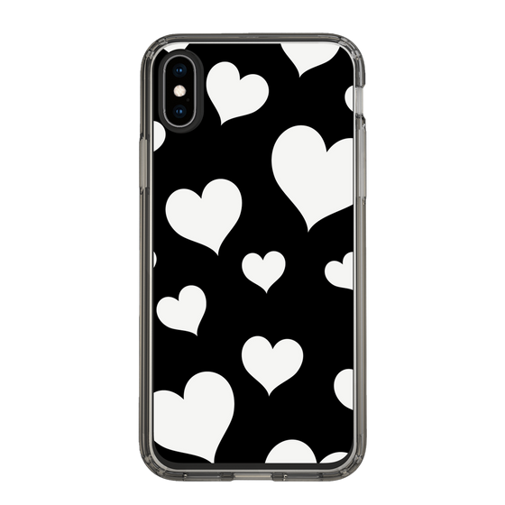 スリムプロテクションケース［ Dot Hearts - Black ］