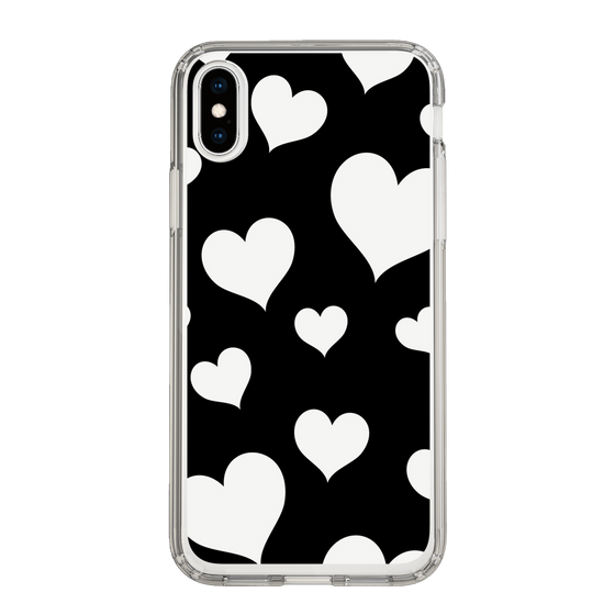 スリムプロテクションケース［ Dot Hearts - Black ］