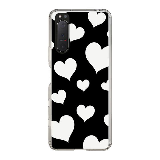 スリムプロテクションケース［ Dot Hearts - Black ］