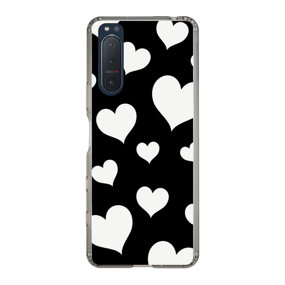 スリムプロテクションケース［ Dot Hearts - Black ］