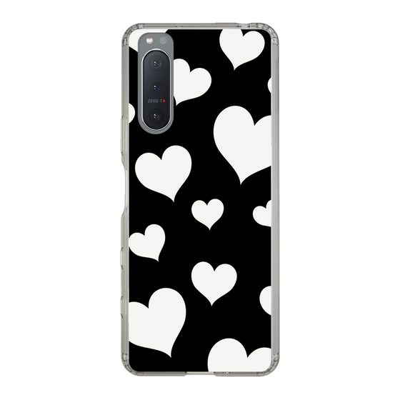 スリムプロテクションケース［ Dot Hearts - Black ］