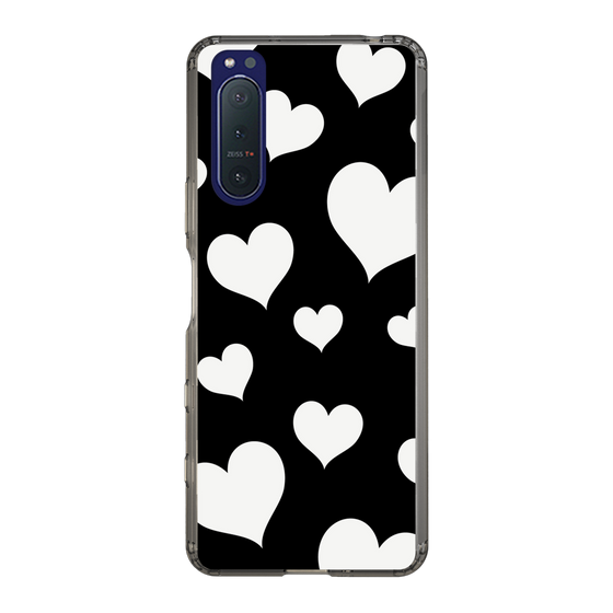 スリムプロテクションケース［ Dot Hearts - Black ］