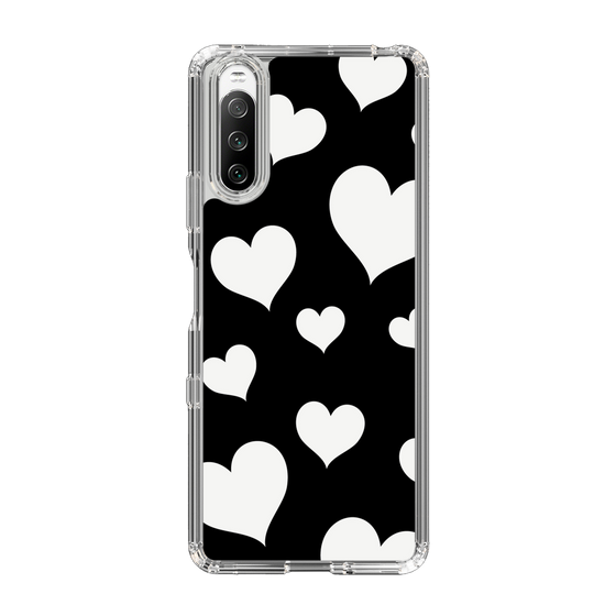 スリムプロテクションケース［ Dot Hearts - Black ］