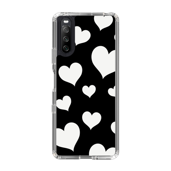 スリムプロテクションケース［ Dot Hearts - Black ］