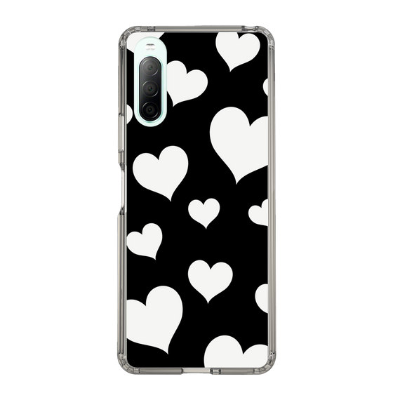 スリムプロテクションケース［ Dot Hearts - Black ］