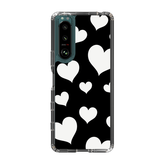 スリムプロテクションケース［ Dot Hearts - Black ］