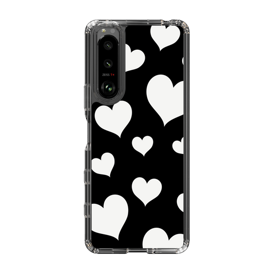 スリムプロテクションケース［ Dot Hearts - Black ］