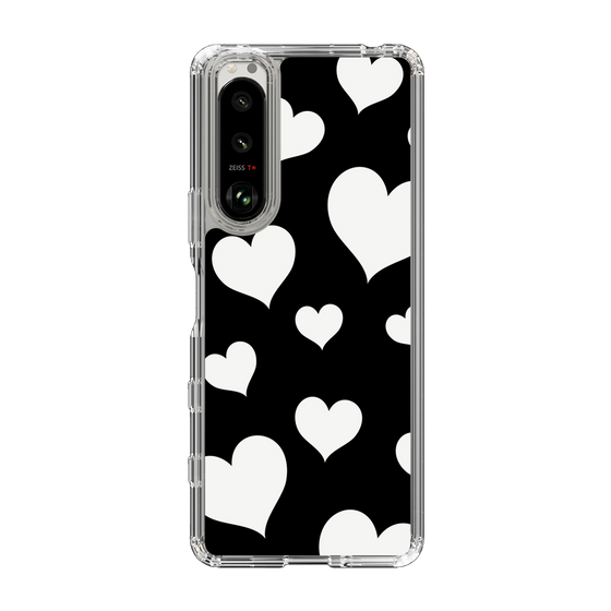 スリムプロテクションケース［ Dot Hearts - Black ］